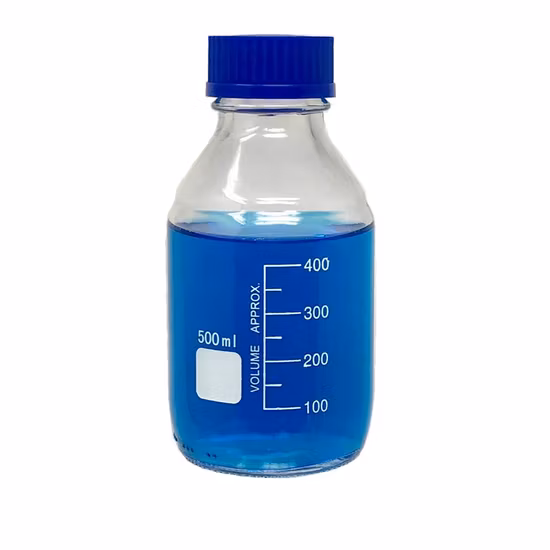 실험실용 파란색 캡이 있는 유리 투명 갈색 250ml 500ml 1000ml 시약병